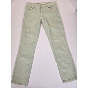 Tory Burch Cropped Skinny Jeans Size 26 Light Green Denim Pants